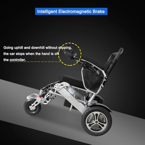 Silla de ruedas eléctrica plegable con baterías de litio, modo automático/manual para un fácil viaje, ideal para adultos y personas mayores
