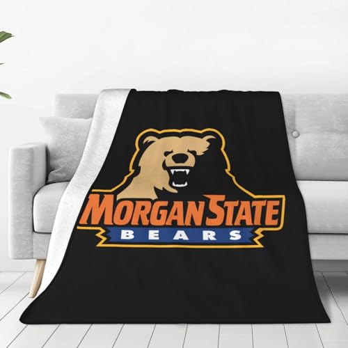 XRPUONG Morgan State University Logo Fleece Blanket, Very Soft Microfiber Flannel Blanket for Couch Warm and Cozy for All Seasons