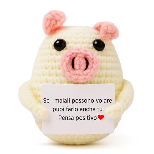 BigDaddy Maialino Positivo - Peluche Porcello Morbido 7,5 cm -