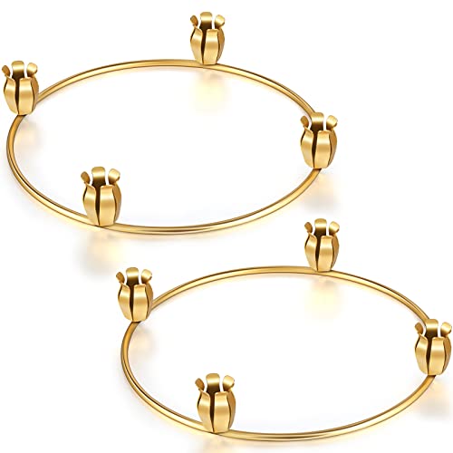 CHENGU 2 Pieces Advent Wreath Ring Candle Holder, Flower Shape