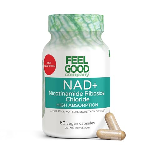 Feelgood Company NAD+ Supplement - Anti-Aging & Cellular Energy Support - Supports Energy, Cognitive Function & Cellular Health - 60 Capsules - NAD+ Precursor