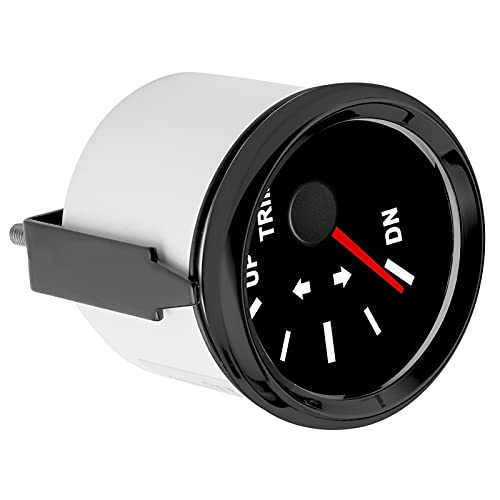 Boat Trim Balance Gauge Meter IP67 with Red Backlight 52mm Ship Yacht Marine (Black frame on black background)