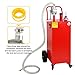 35 Gallon Fuel Caddy Portable Gas Storage Tank with 4 Wheels, Manual Transfer Pump for Boat ATV Car UTV Red
