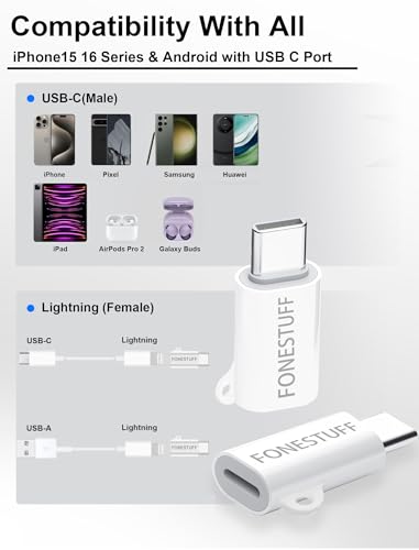 Adaptador Apple Lightning hembra a USB C macho para Samsung iPad 2