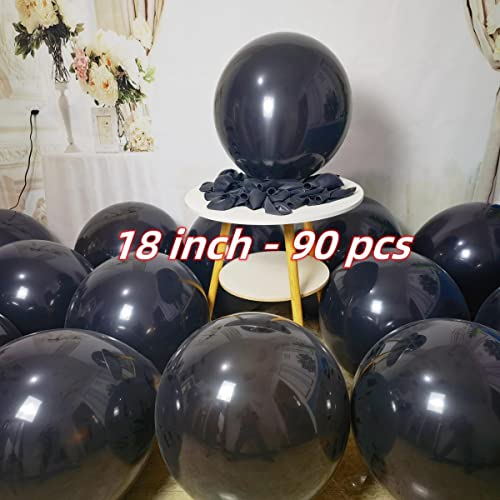 Image of 90 Pack Black Balloons 18 inch Black Latex Party big Balloon Bulk for Various Party Events Decorations