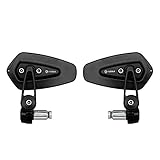 FENRIR ブラック オートバイ バイク バーエンドミラー バイク ミラー レトロ CNC 鍛造アルミニウム合金 陽極酸化粉体塗装 折りたたみ式デザイン 防眩 まぶしさを防ぐ 広角 曲面率 R1200 防振設計 にとって 原付 ミニバイク スクーター ストリート ネイキッド オールドルック スポーツ レプリカ (車両検査基準を満たしていない)