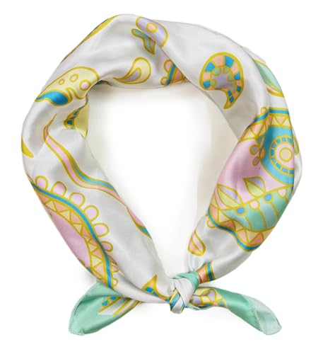 Image of Satin Silk Small Square Scarf for Women, Printed Soft and Comfy Neck Head Tie Scarf Bandana