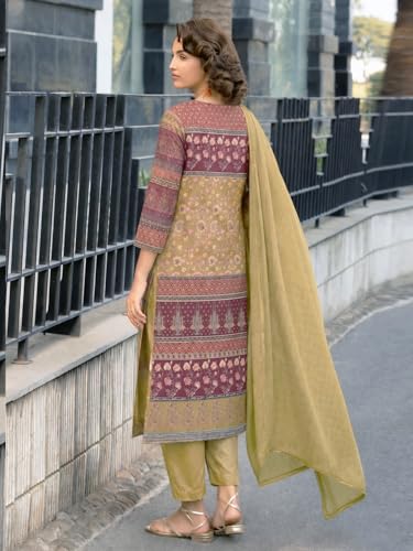 Image of ANNI Designer Women's Rayon Viscose Straight Printed Kurta with Pant and Dupatta