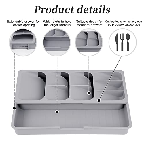 Faridabio Silverware Organizer Storage Tray,Cutlery Expandable Organizer For Kitchen Drawer Holding Flatware Spoons Forks #TOP1