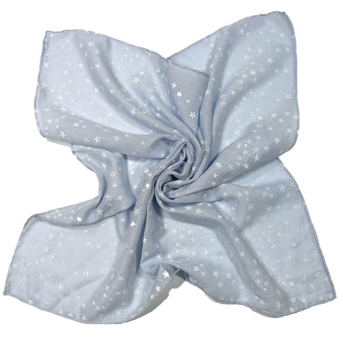 Shanlin Unisex Cotton Square Bandanas Scarves 24x24, Stars-blue, 24X24inches (60x60cm)