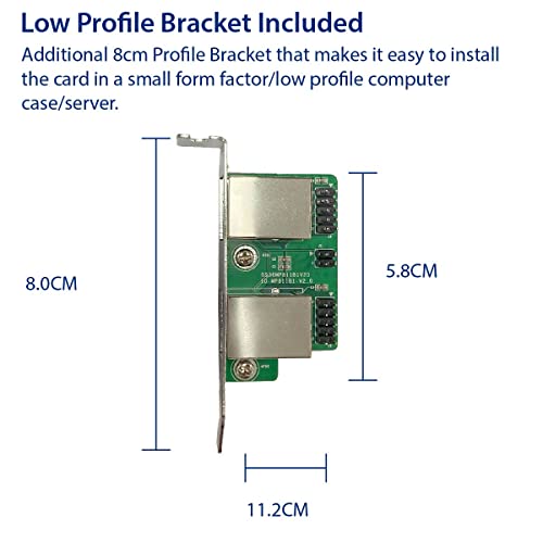 Image of IO CREST Dual 2.5 Gigabit Mini PCIe Ethernet Network Expansion Card, Green (SI-MPE24079)