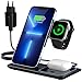 Produktbild Wireless Charger,3-in-1 Induktive Ladestation,Qi Ladegerät mit Faltbarer 18-W-LadestäNder,Kompatibel mit iPhone 13/12/11/Pro/Xs/Xs Max/Xr/X/Se/8/8 Plus/Apple Watch 7/6/5/4/3/2 Airpods 3/2/Pro
