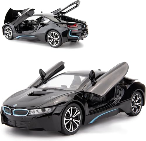 Image of Invite Enterprise 1:24 Diecast Model Alloy Bmw I8 Metal Pull Back Car With Sound & Light, 4 Openable Doors, Toy Car For Kids Gift?1:24 B M W I8 - Black?