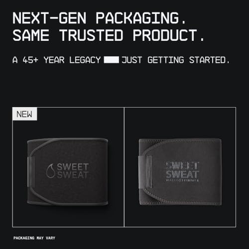 Image of Sports Research Sweet Sweat Waist Trimmer (Core Series) - Premium Sweat Enhancing Fitness Band for Women & Men - Adjustable Fit . Latex-Free Neoprene - Matte Black, Medium