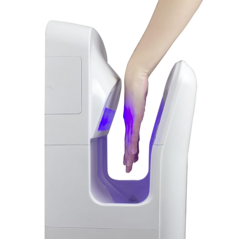 Générique Asciugamani automatico ad aria pulsata 2000 W – asciugatura ultra rapida 3 – 6 secco – senza contatto, ABS antibatterico, fissaggio a parete – ideale per WC pubblico e pro