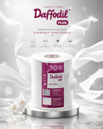 Image of DAFFODIL HRT Jumbo Roll 220m | Premium Hard Roll Towel | Soft, Strong & Highly Absorbent | Long Lasting Commercial Paper | Fits Standard HRT Dispensers | Pack of 1