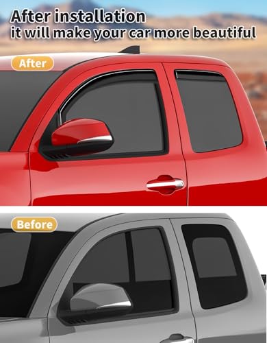 Image of Window Visors Rain Guards for Toyota Tacoma Double Cab 2016-2023