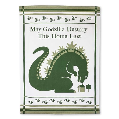 getDigital May Godzilla Destroy This Home Last - Una Divertida Toalla de Cocina para Geeks y fanáticos de la película Monster - 100% algodón, Absorbente y Lavable a máquina