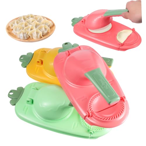 Mikinona Manual Dumpling Press 2-in-1 Maker Machine Easy to Operate Non-slip Grip Molds for Families Friends Gatherings