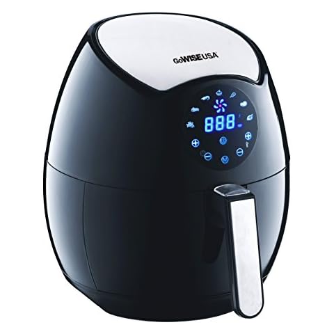GoWISE USA Ming's Mark GW22621 Electric Air Fryer, 3.7 QT, Black Cover