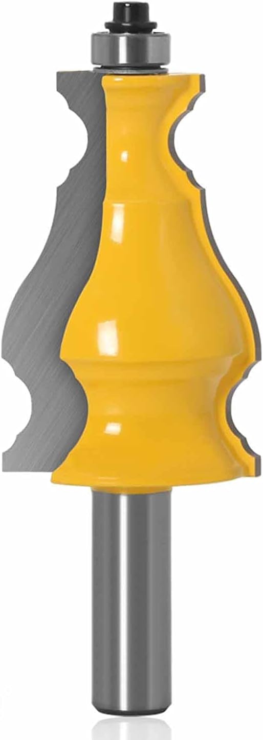 Cncサーフェスルータービット ルータービット 1 2インチシャンクラウンド上のパネルキャビネットドアレールとスタイルルーターのビット 木工木製のカッター 木炭溝舌のフライス具 Cutting Edge Length 12mm Shank