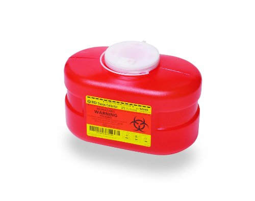 B-D Multi-Use One-Piece Sharps Containers - Regular Funnel Vented Cap, 3.3 Quart