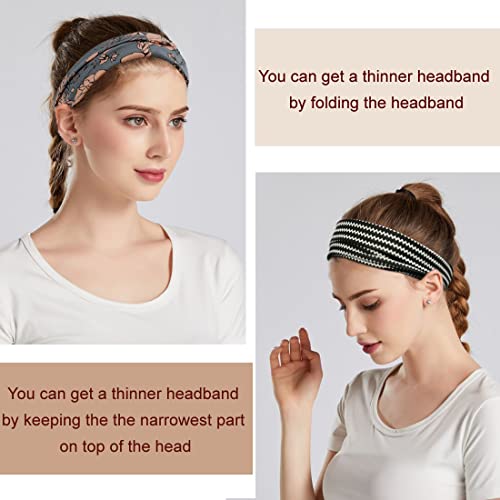 Image of YONUF 6 Pack Headbands for Women, Boho Wide Head Bands & Hair Accessories | Non Slip Soft Stretch Headband, Fashion Hair Bands for Yoga, Workout, Face Wash, Makeup, Women's Head Wraps for Daily Use