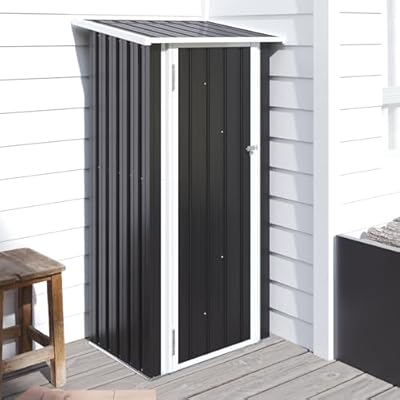 Aoxun 3’x2.1’ Outdoor Metal Storage Shed with Lockable Doors, Steel Utility Tool Shed, Metal Sheds Outdoor Storage for Garden, Patio, Backyard and Lawn, Black