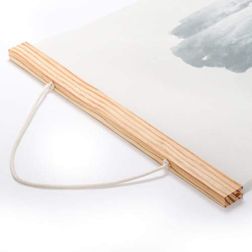 Noamus NO-ZHUGEGELANDSCAPEPAINTING-4P 4 Pack Landscape Painting, China Fir Wooden Frame Hanger, Chinese Traditional Wall Art, Hanging Scroll Poster Canvas Artwork thumb #5