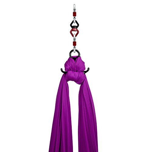 F.Life Aerial Silks Standard Kit Pilates Yoga Flying Swing Aerial Yoga Hammock Silk Fabric for Yoga (10 Yards of Fabric) (Purple)