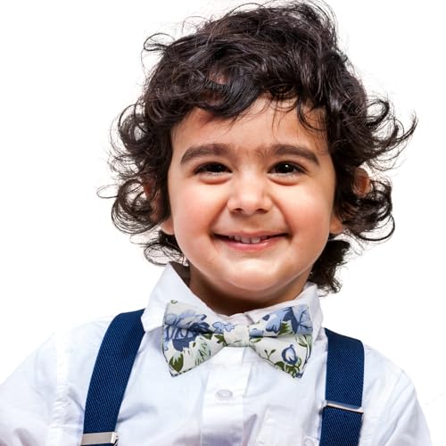 GHTYILP Kids Bow Tie Pre-tied Cotton Print Floral Bow Tie for Boys2