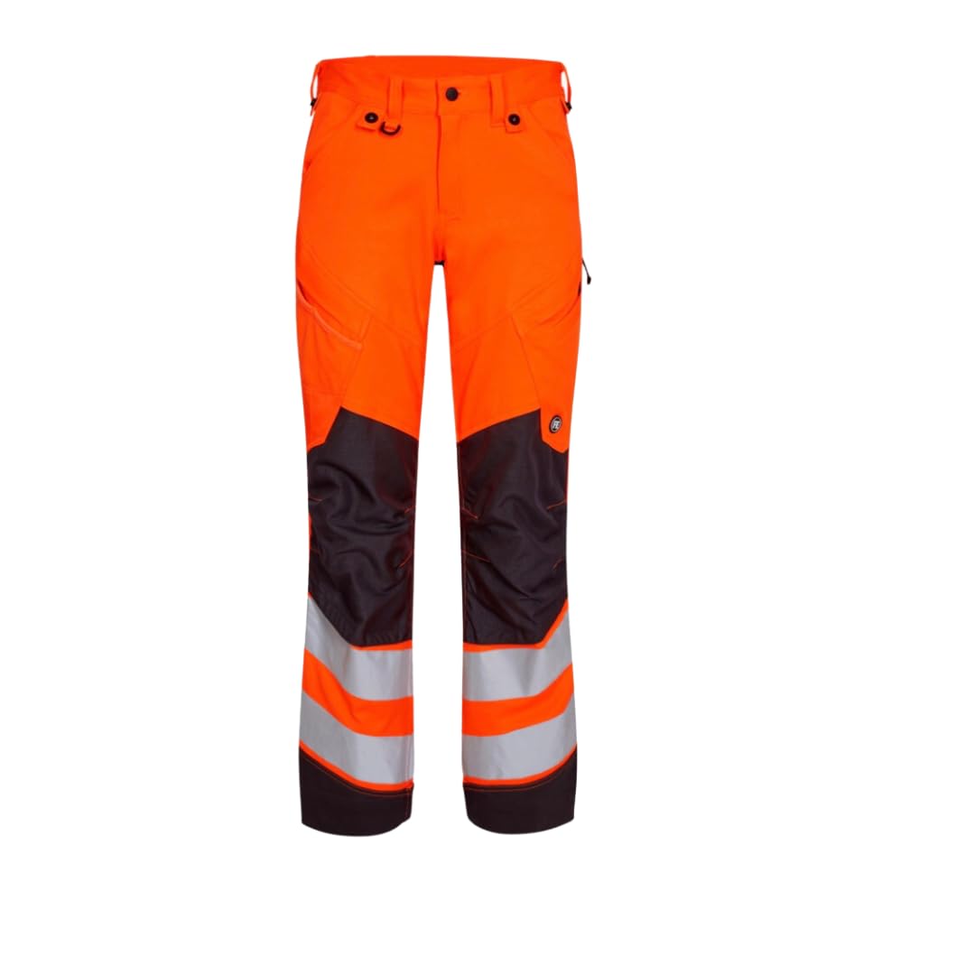 FE Engel Warnschutzhose Unisex Arbeitshose Warnorange/Grau Gr. 52