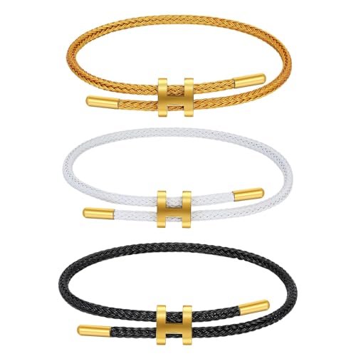 Image of AIMADE Adjustable Charm Bracelet for Women, 18K Gold Plated Titanium Steel