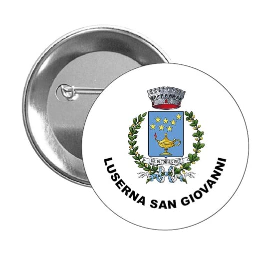 BUTTON . EMBLEM ARMORIALE LUSERNA SAN GIOVANNI - TORINO - ITALY
