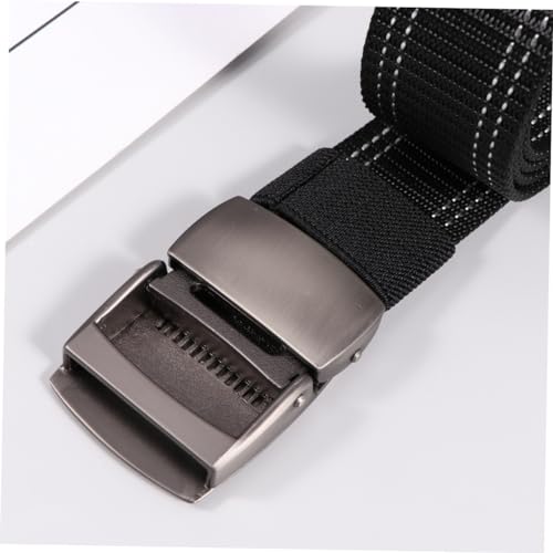 Adjustable Canvas Waist Belt with Plastic Buckle Lightweight and Breathable Tactical Webbing for Men and Women for Outdoor Training and Daily Wear Black4