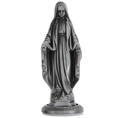 Toyvian Adorno de Escritorio Virgen María en Metal, Estatua Católica de Aleación Vintage para Decoración Navideña y Regalos Religiosos
