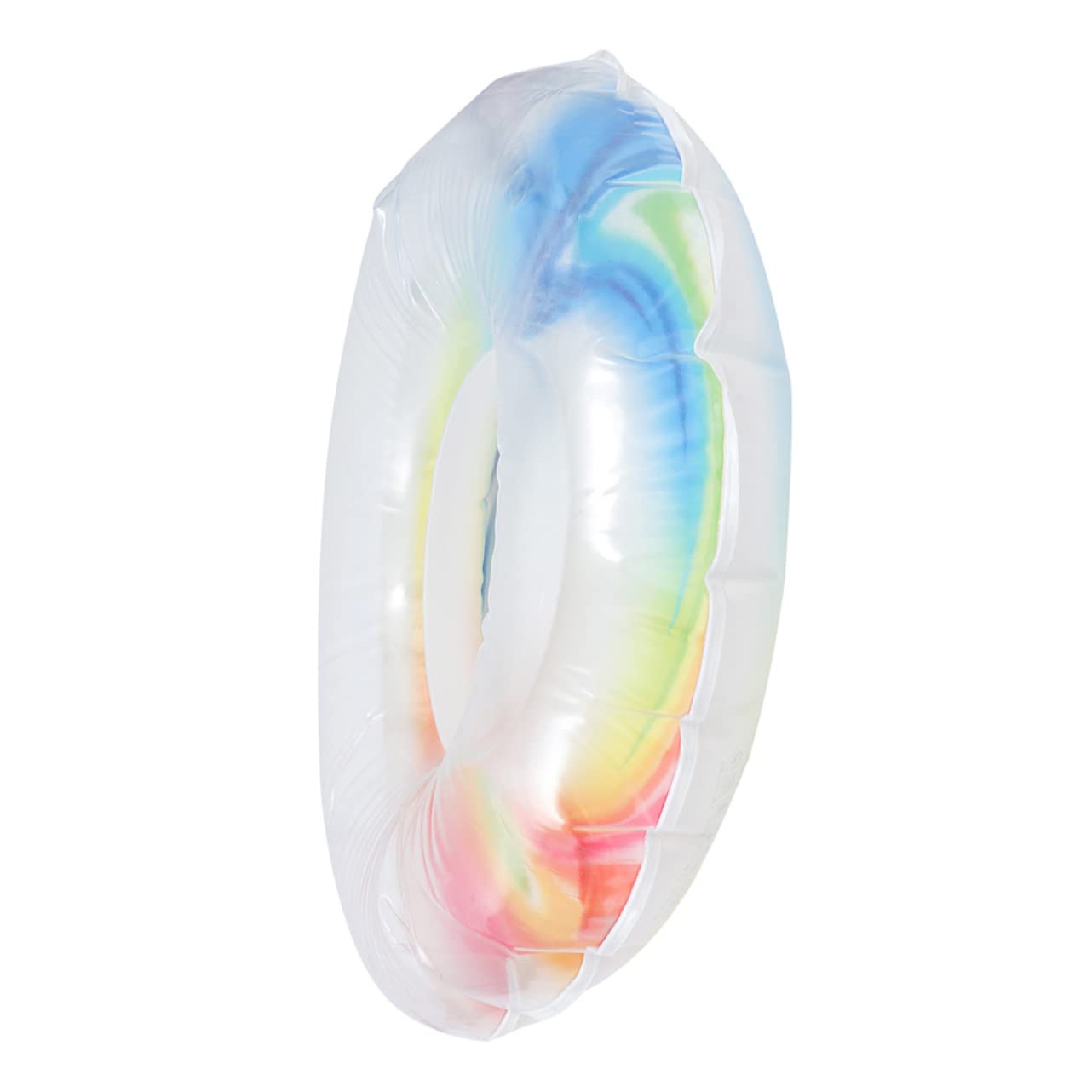 Yardwe Summer Fun Pool Party Accessory Inflatable Rainbow Swim Ring for Adults Boys and Girls