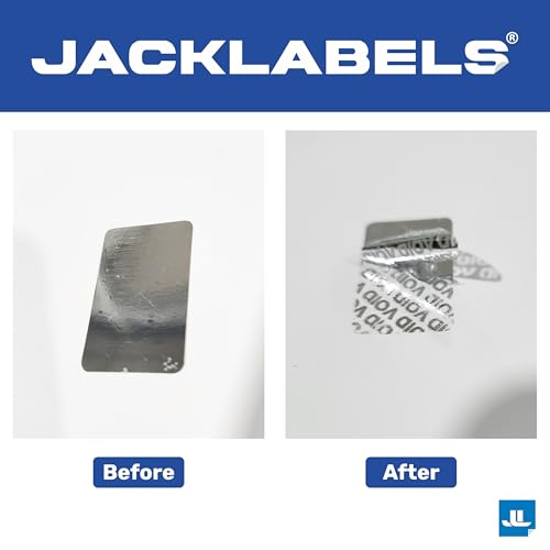 Image of Tamper Evident Void Hologram Sticker Rectangular 30mm X 20mm Silver Color | 5 Sheets of 28 Stickers Each with Void Seal Security Feature Stickers (Pack of 140)