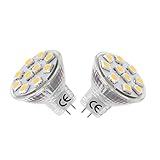 LE 1.8W MR11 GU4.0 LED Bulbs, 20W Halogen Bulbs Equivalent, GU4 Base, 165lm, 12V AC/DC, 120° Flood Beam, Warm White, 3000K, LED Light Bulbs, Pack of 2 Units