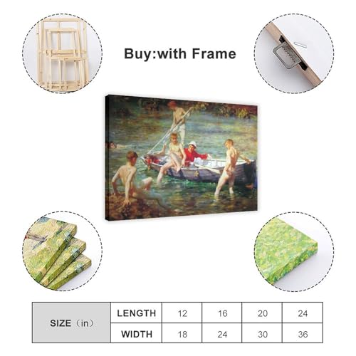 Toile tendue Ruby Henry Scott Tuke triptyque de 61 cm pour la décoration murale
