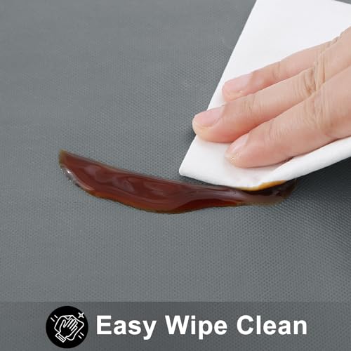Image of Smiry Rectangle Table Cloth 60x140 Inch, Waterproof Wipeable Vinyl Tablecloths Protector, Oil Spill Proof Plastic Table Cover for Dining, Picnic, Camping, Outdoor, Grey