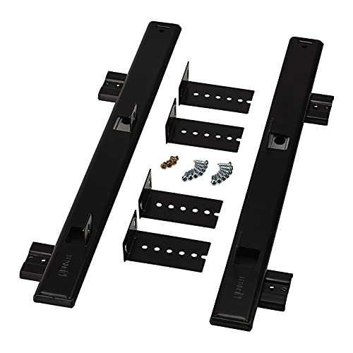 JUNKER Tastaturauszug KT1-30-H35-400-NF 400 mm schwarz (Teilauszug, mit Montagewinkel, höhenverstellbar, belastbar bis 30 Kg) Tastaturablage für den Unterbau