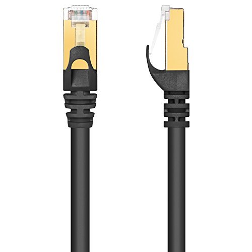 Cat 7 Ethernet Cable 25 ft - (2 Pack) High-Speed Cat7 Internet & Network LAN Patch Cables, RJ45 Connectors - Perfect for Gaming, Streaming, and More (Black)