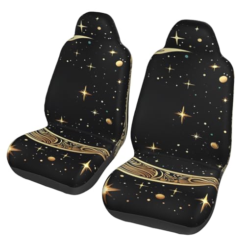 Housses de siège de voiture motif croissant de lune pour deux sièges avant