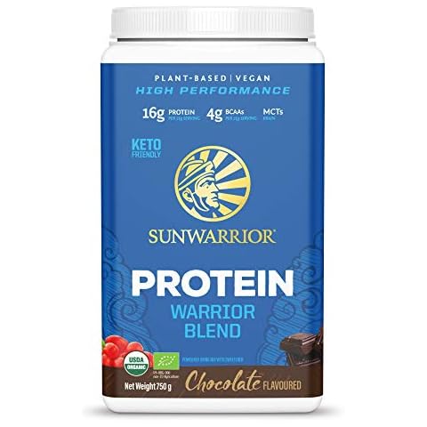 Sunwarrior Organic Warrior Blend Chocolate 750g | Hemp Protein | Gluten Free | Vegan | HIGH Performance | Soy | 16g PER Serve | 4g BCAAs |, Brown Cover