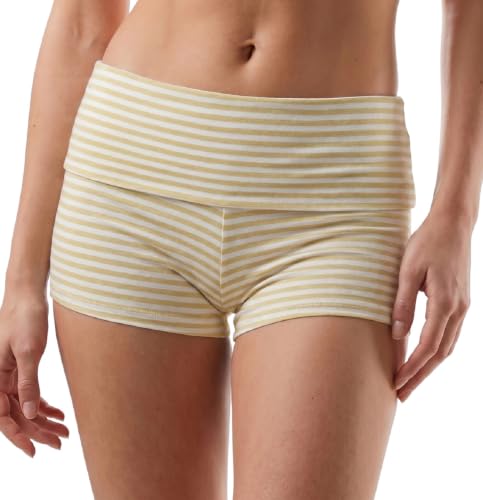 Image of KMBANGI Womens Fold Over Shorts Elastic Waist Y2k Lounge Shorts Foldover Cute Pajama Micro Bottoms Mini Shorts Sleepwear