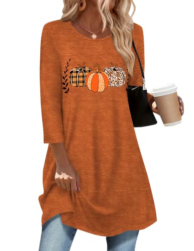 Image of Zeagoo Women Tops 3 /4 Sleeve Dressy Casual Plus Size Tunics Loose Blouses