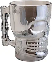 LYOR - Caneca para Chopp e Cerveja de Vidro Caveira Rock Style Cinza 510ml