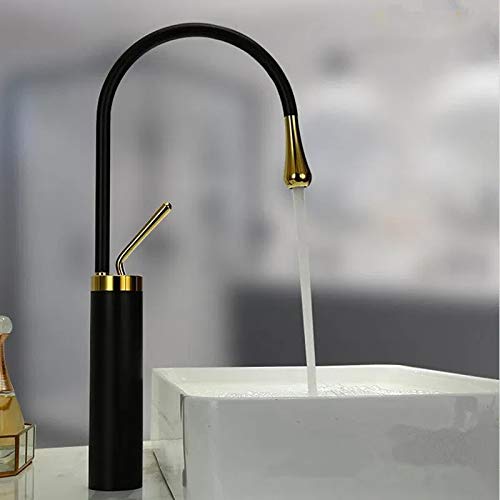 Aquieen Single Lever Basin Kitchen Sink Mixer with Installation kit Drop (Black Gold) (B08QCYMGJ6) Amazon Price History, Amazon Price Tracker
