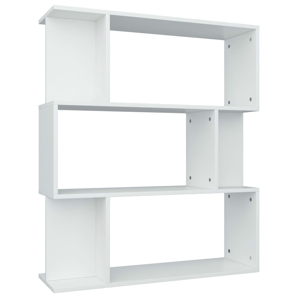 vidaXL Bibliothèque/Cloison, Meuble de Rangement, Étagère à Livres Salon Salle de Séjour Chambre Intérieur, Moderne, Blanc Bois d’Ingénierie